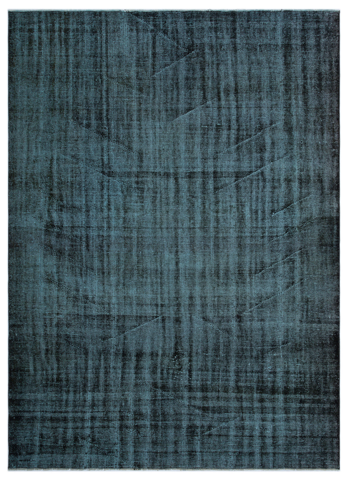 Black Over Dyed Vintage Rug 6&#39;4&#39;&#39; x 8&#39;9&#39;&#39; ft 192 x 266 cm