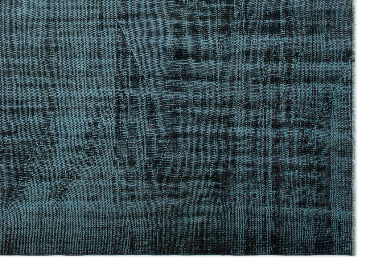 Black Over Dyed Vintage Rug 6&#39;4&#39;&#39; x 8&#39;9&#39;&#39; ft 192 x 266 cm