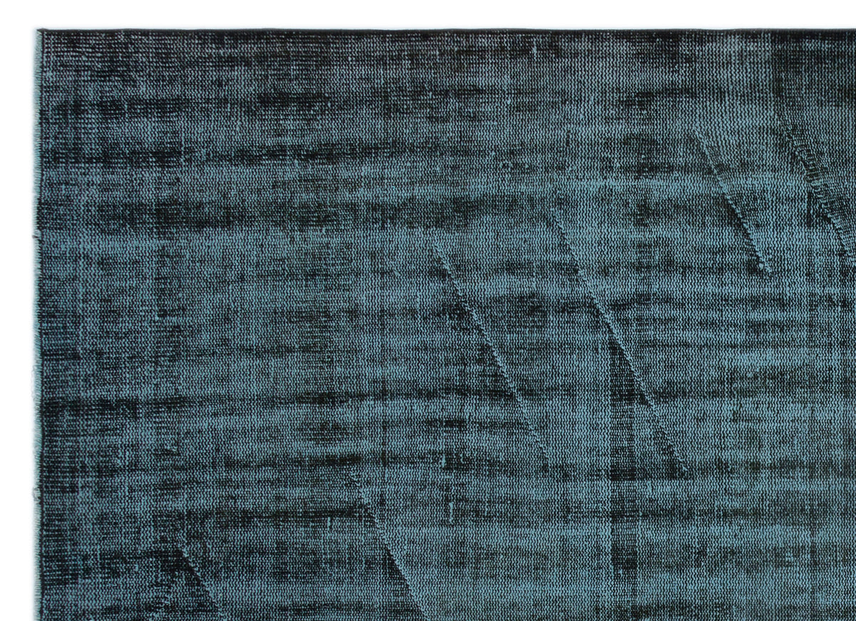 Black Over Dyed Vintage Rug 6&#39;4&#39;&#39; x 8&#39;9&#39;&#39; ft 192 x 266 cm