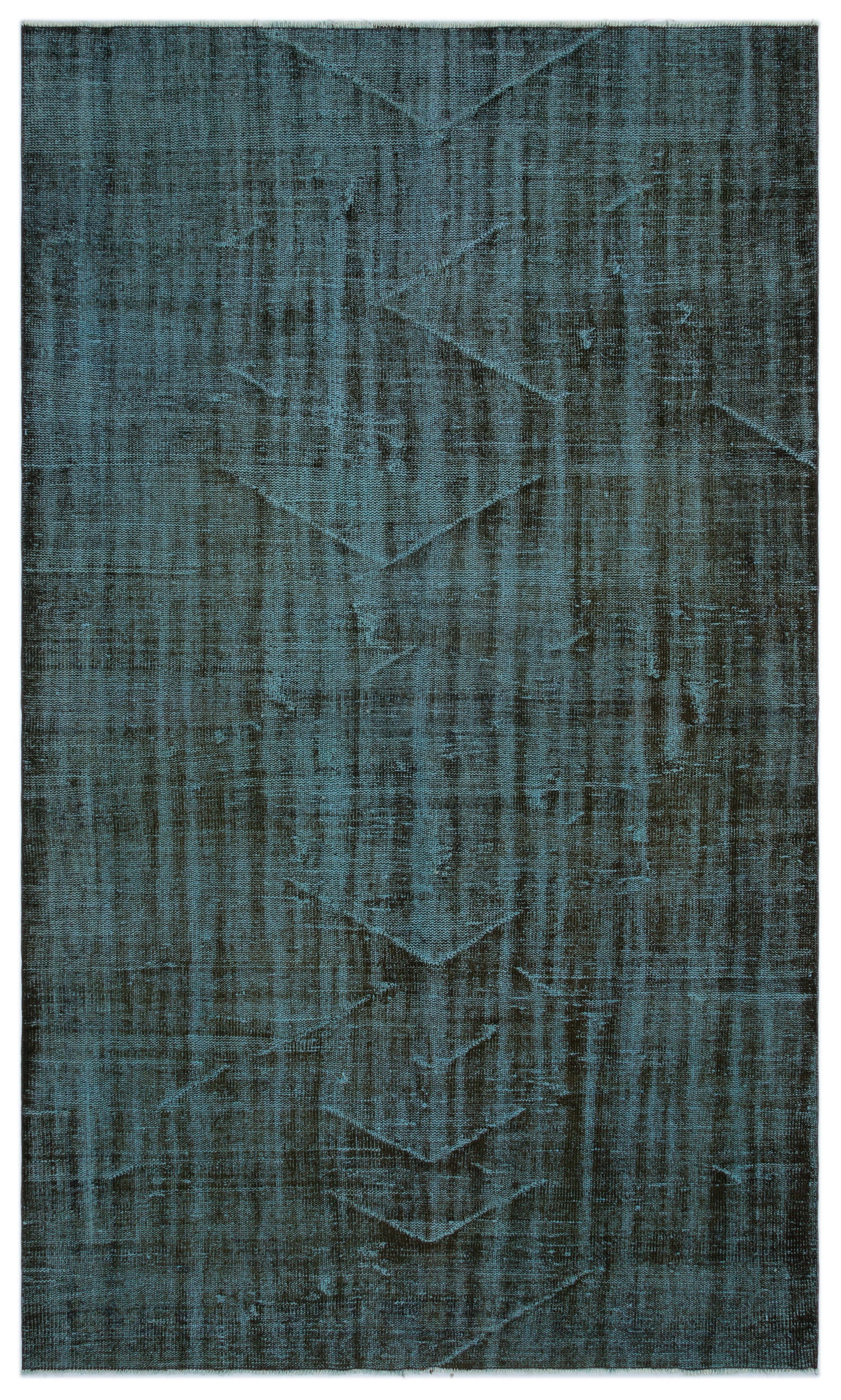 Turquoise  Over Dyed Vintage Rug 5'10'' x 9'10'' ft 179 x 300 cm