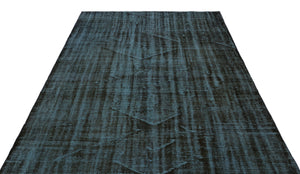 Turquoise  Over Dyed Vintage Rug 5'10'' x 9'10'' ft 179 x 300 cm