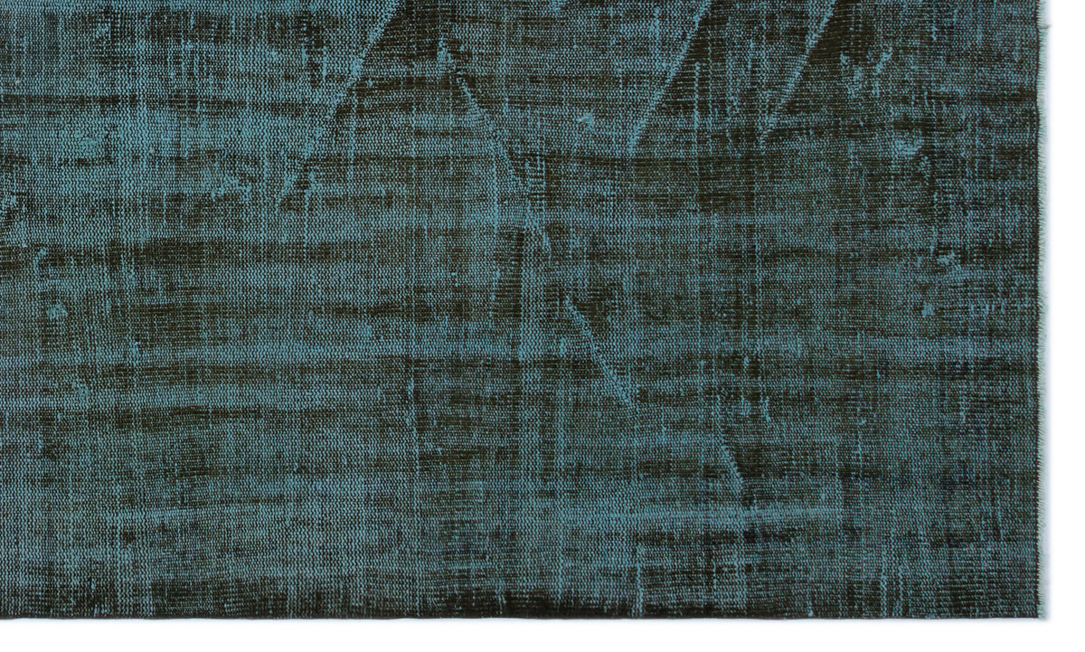 Turquoise  Over Dyed Vintage Rug 5&#39;10&#39;&#39; x 9&#39;10&#39;&#39; ft 179 x 300 cm