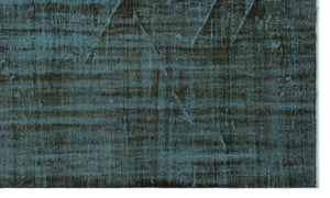 Turquoise  Over Dyed Vintage Rug 5'10'' x 9'10'' ft 179 x 300 cm