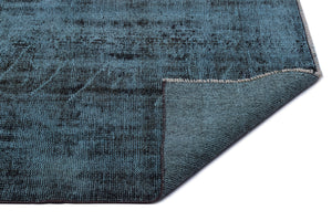 Turquoise  Over Dyed Vintage Rug 5'7'' x 9'8'' ft 170 x 295 cm