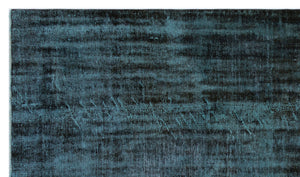 Turquoise  Over Dyed Vintage Rug 5'7'' x 9'8'' ft 170 x 295 cm