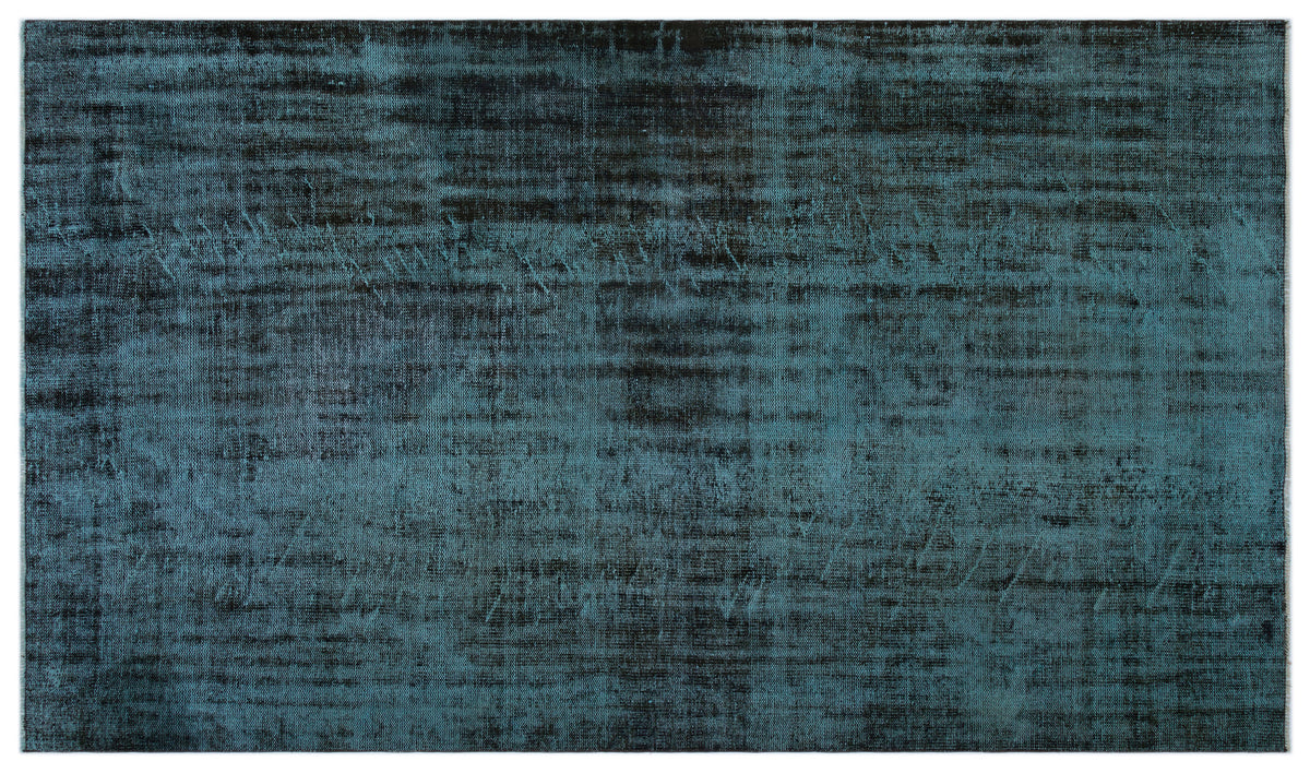 Turquoise  Over Dyed Vintage Rug 5&#39;7&#39;&#39; x 9&#39;8&#39;&#39; ft 170 x 295 cm