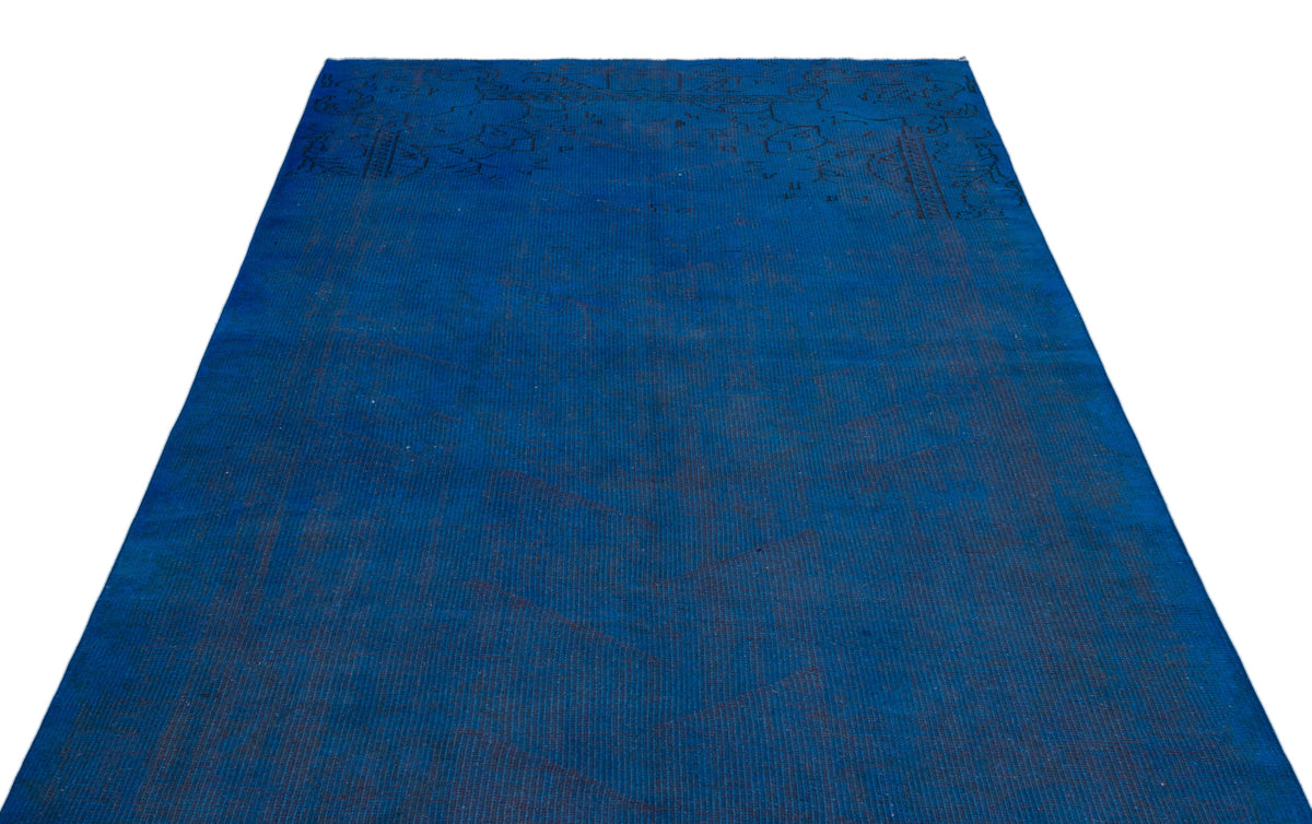 Blue Over Dyed Vintage Rug 5&#39;3&#39;&#39; x 8&#39;8&#39;&#39; ft 160 x 264 cm