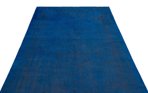 Blue Over Dyed Vintage Rug 5'3'' x 8'8'' ft 160 x 264 cm