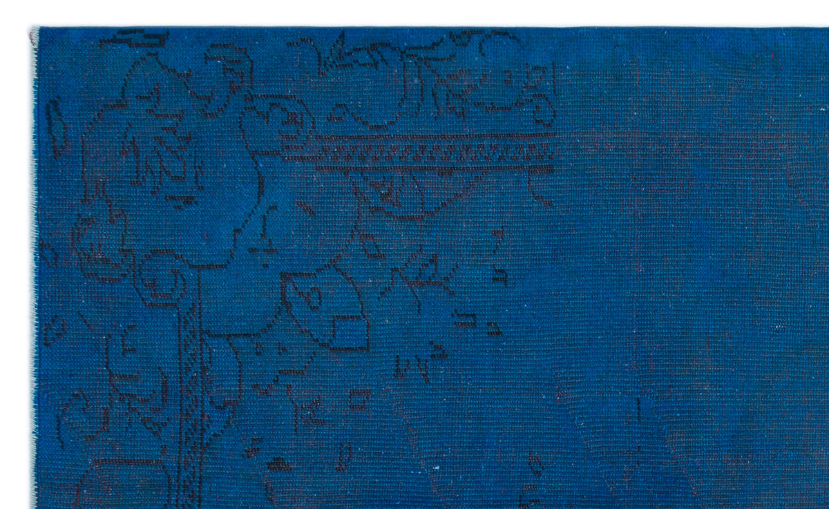 Blue Over Dyed Vintage Rug 5&#39;3&#39;&#39; x 8&#39;8&#39;&#39; ft 160 x 264 cm