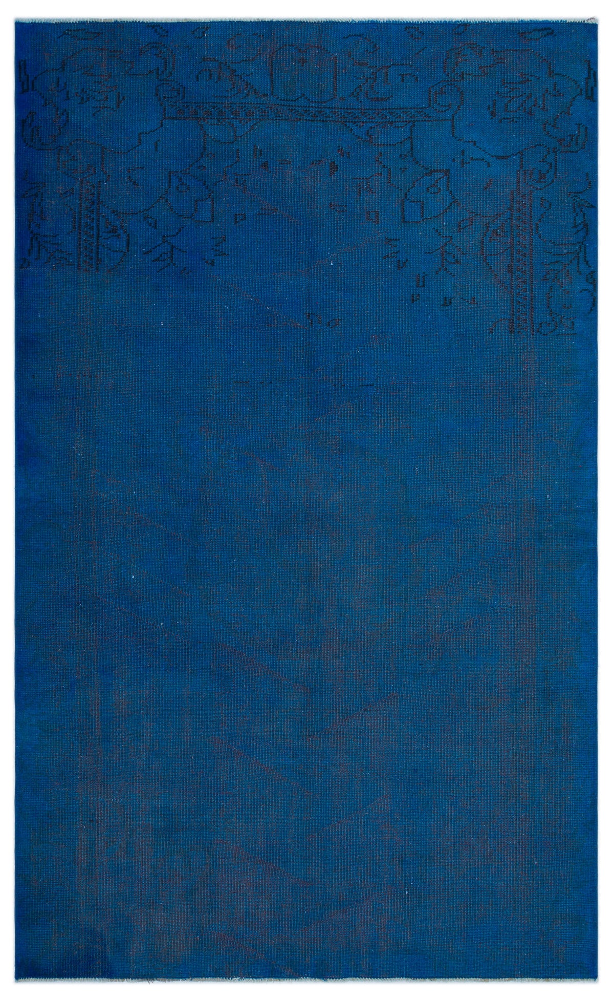 Blue Over Dyed Vintage Rug 5&#39;3&#39;&#39; x 8&#39;8&#39;&#39; ft 160 x 264 cm
