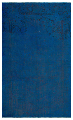 Blue Over Dyed Vintage Rug 5'3'' x 8'8'' ft 160 x 264 cm