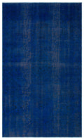 Blue Over Dyed Vintage Rug 5'7'' x 9'5'' ft 170 x 287 cm