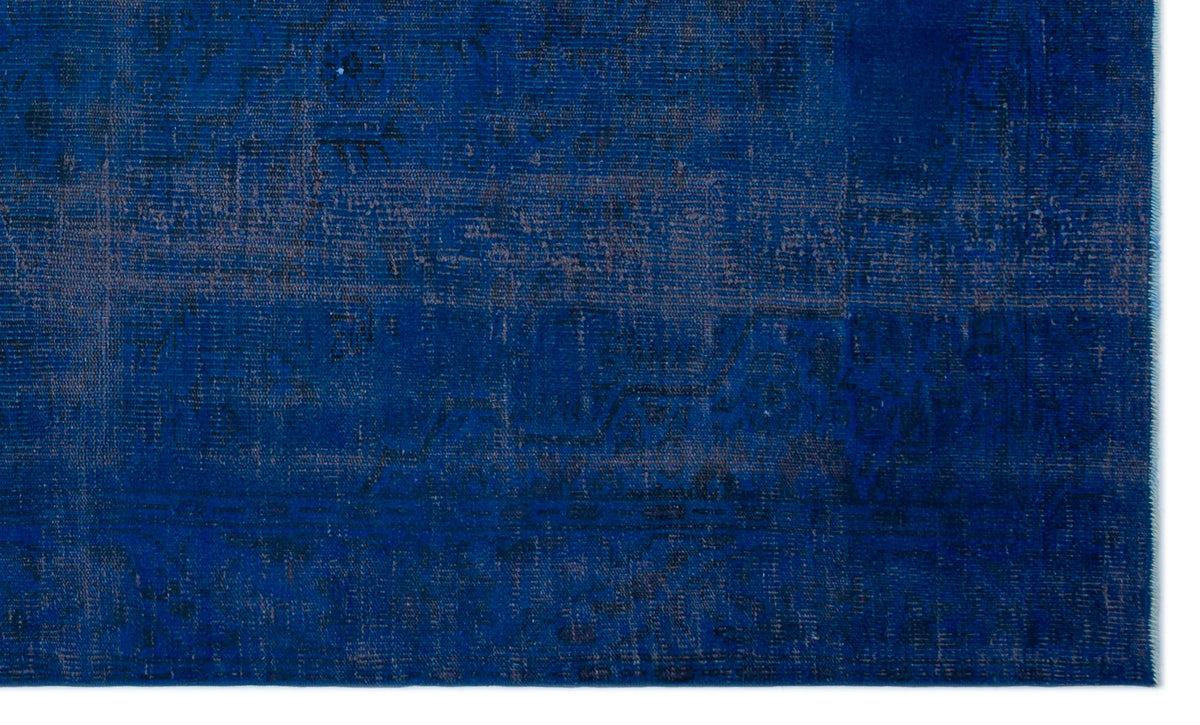 Blue Over Dyed Vintage Rug 5&#39;7&#39;&#39; x 9&#39;5&#39;&#39; ft 170 x 287 cm