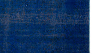 Blue Over Dyed Vintage Rug 5'7'' x 9'5'' ft 170 x 287 cm