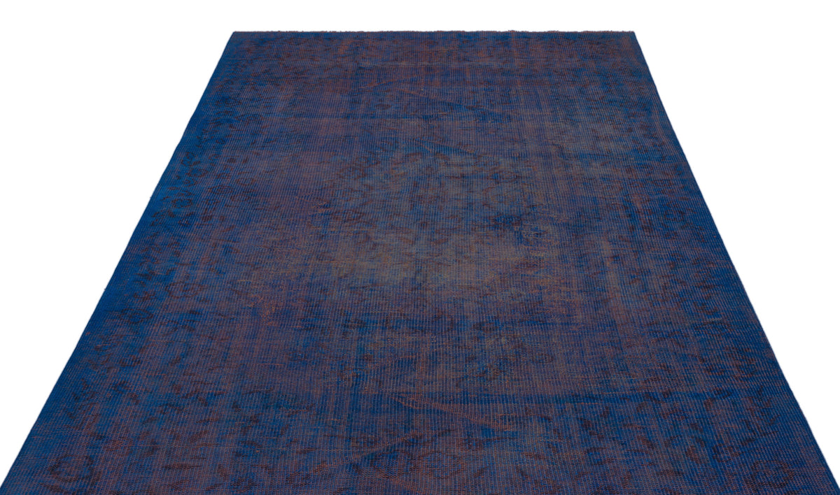 Blue Over Dyed Vintage Rug 5&#39;6&#39;&#39; x 8&#39;2&#39;&#39; ft 168 x 250 cm