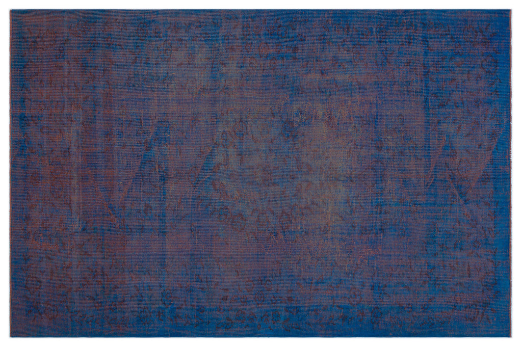 Blue Over Dyed Vintage Rug 5'6'' x 8'2'' ft 168 x 250 cm