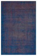 Blue Over Dyed Vintage Rug 5'6'' x 8'2'' ft 168 x 250 cm