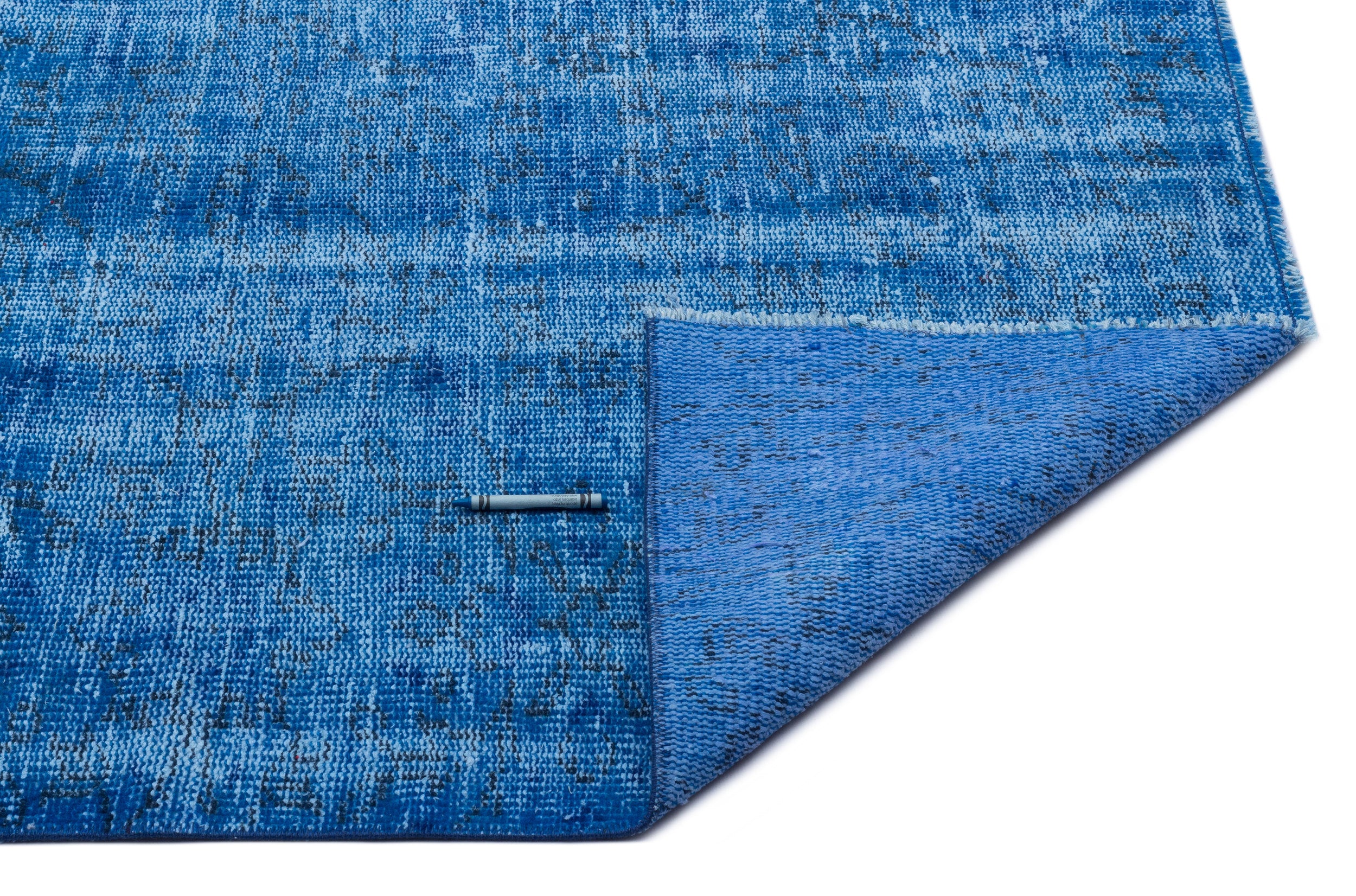 Blue Over Dyed Vintage Rug 6'6'' x 9'5'' ft 197 x 286 cm
