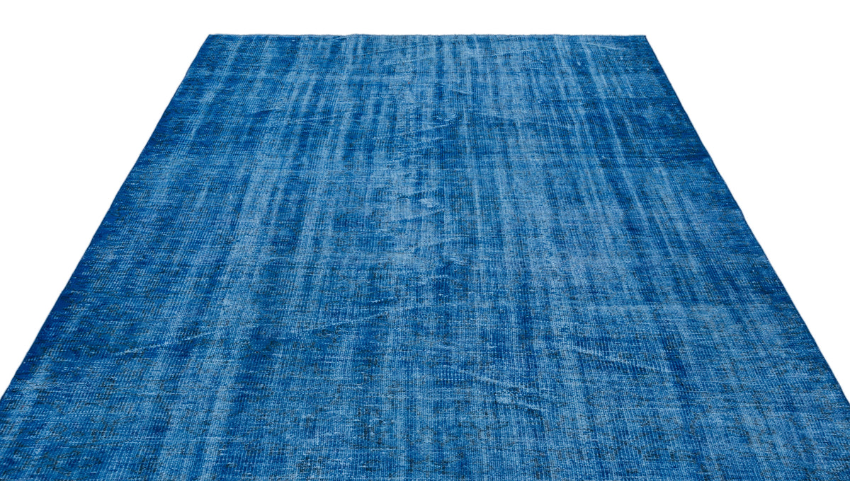 Blue Over Dyed Vintage Rug 6&#39;6&#39;&#39; x 9&#39;5&#39;&#39; ft 197 x 286 cm