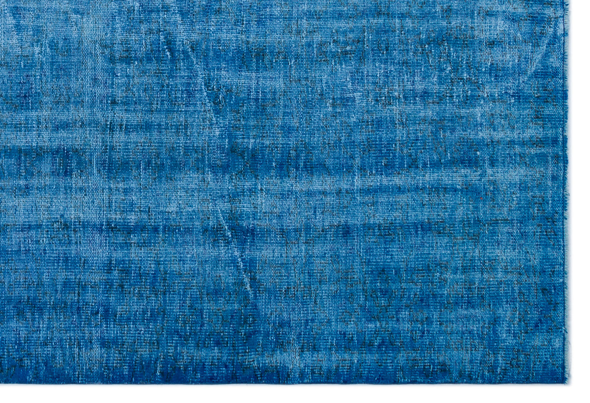 Blue Over Dyed Vintage Rug 6&#39;6&#39;&#39; x 9&#39;5&#39;&#39; ft 197 x 286 cm