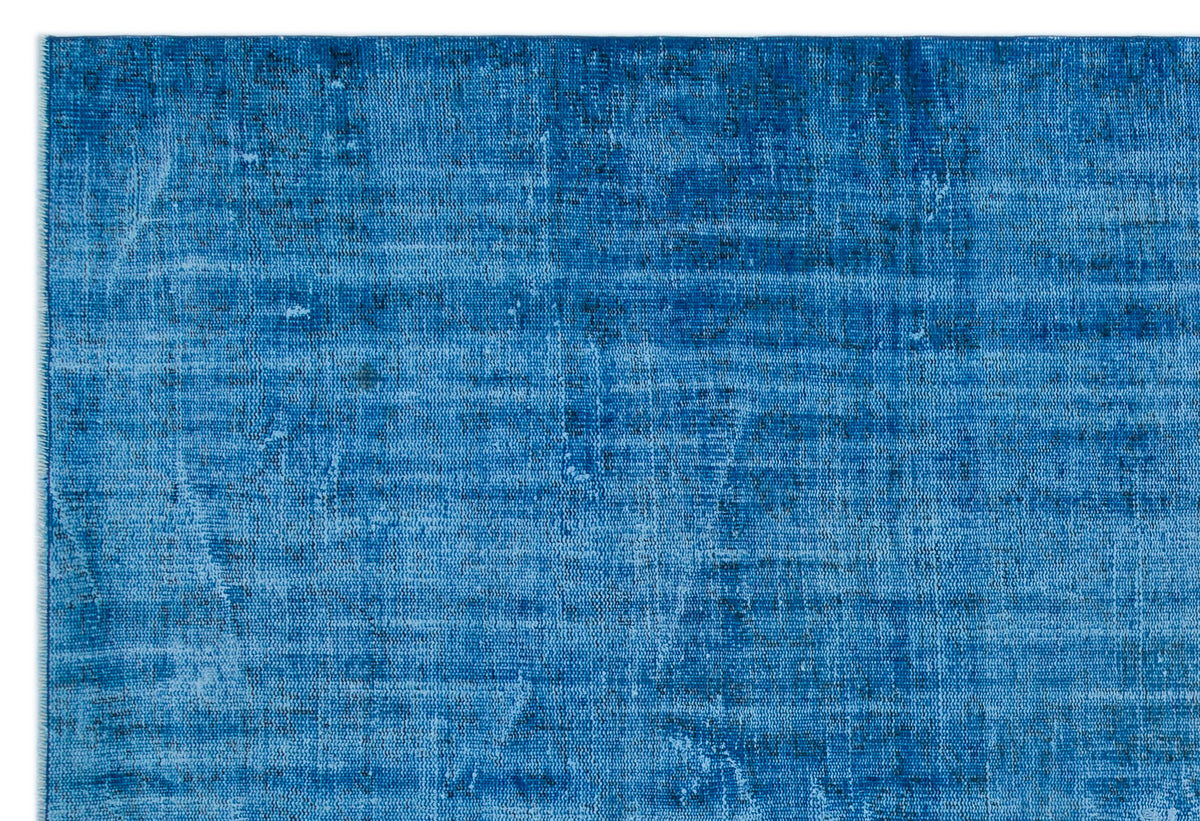 Blue Over Dyed Vintage Rug 6&#39;6&#39;&#39; x 9&#39;5&#39;&#39; ft 197 x 286 cm
