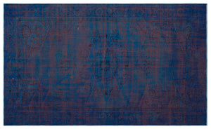 Blue Over Dyed Vintage Rug 5'10'' x 9'9'' ft 178 x 297 cm