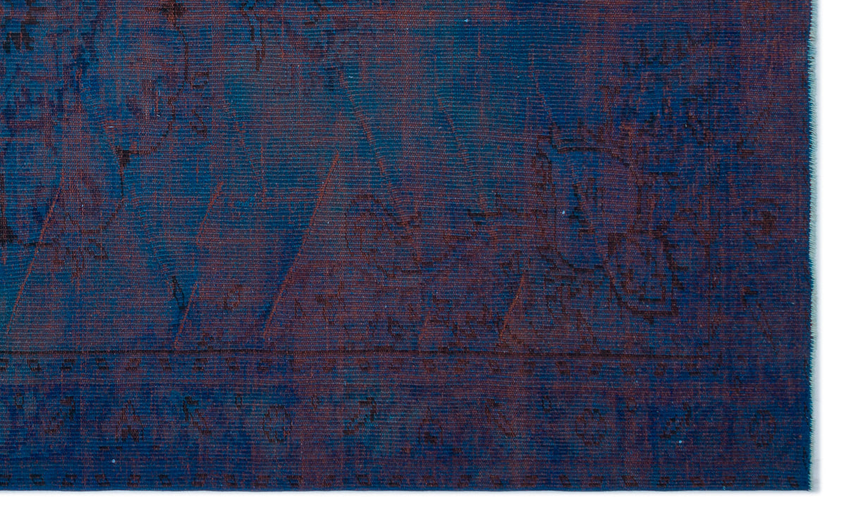 Blue Over Dyed Vintage Rug 5&#39;10&#39;&#39; x 9&#39;9&#39;&#39; ft 178 x 297 cm