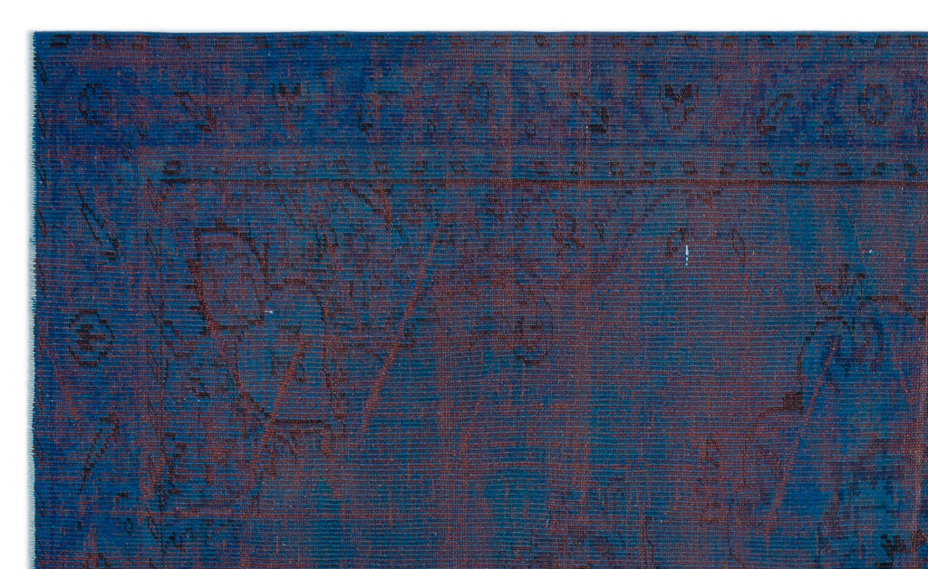 Blue Over Dyed Vintage Rug 5'10'' x 9'9'' ft 178 x 297 cm