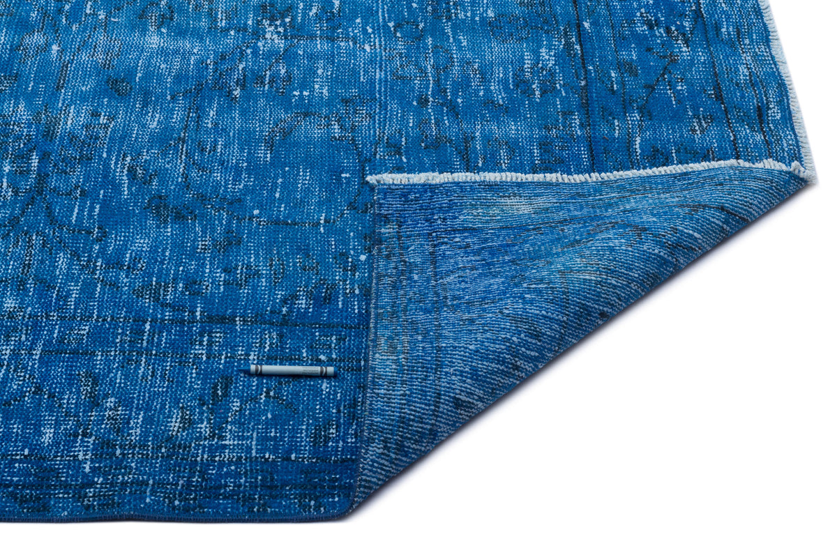 Blue Over Dyed Vintage Rug 5&#39;11&#39;&#39; x 9&#39;9&#39;&#39; ft 180 x 297 cm