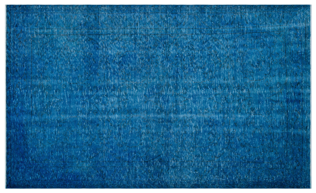Blue Over Dyed Vintage Rug 5&#39;11&#39;&#39; x 9&#39;9&#39;&#39; ft 180 x 297 cm
