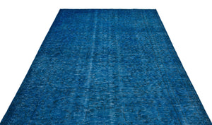 Blue Over Dyed Vintage Rug 5'11'' x 9'9'' ft 180 x 297 cm