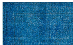 Blue Over Dyed Vintage Rug 5'11'' x 9'9'' ft 180 x 297 cm