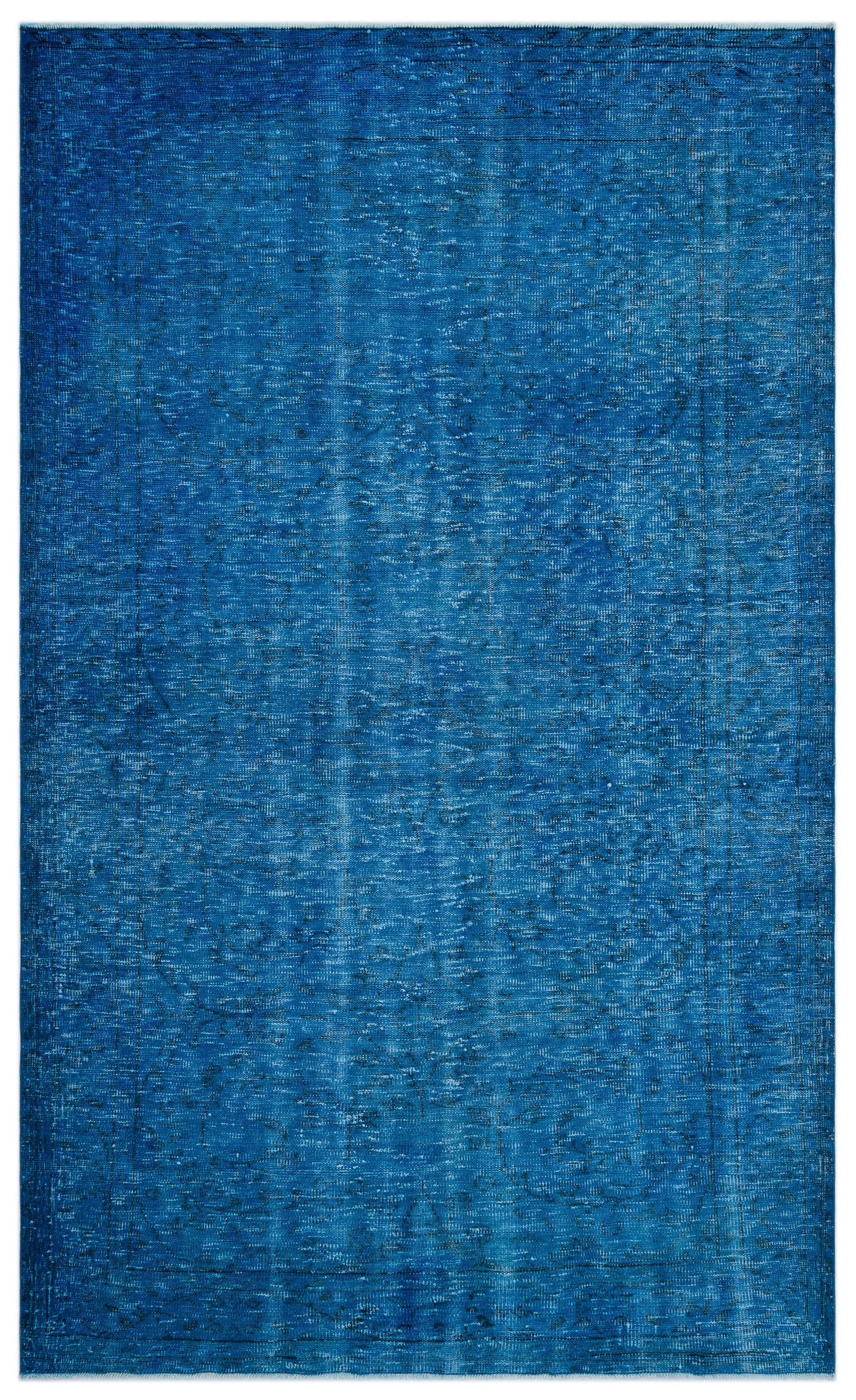 Blue Over Dyed Vintage Rug 5'11'' x 9'9'' ft 180 x 297 cm