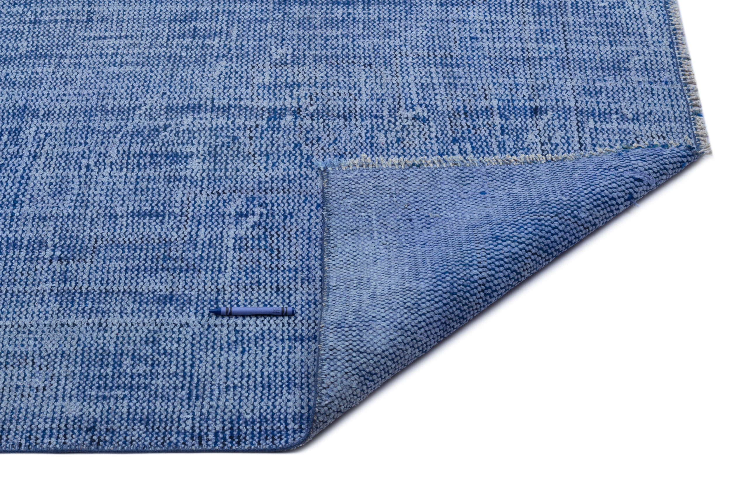 Blue Over Dyed Vintage Rug 5'9'' x 9'8'' ft 175 x 294 cm