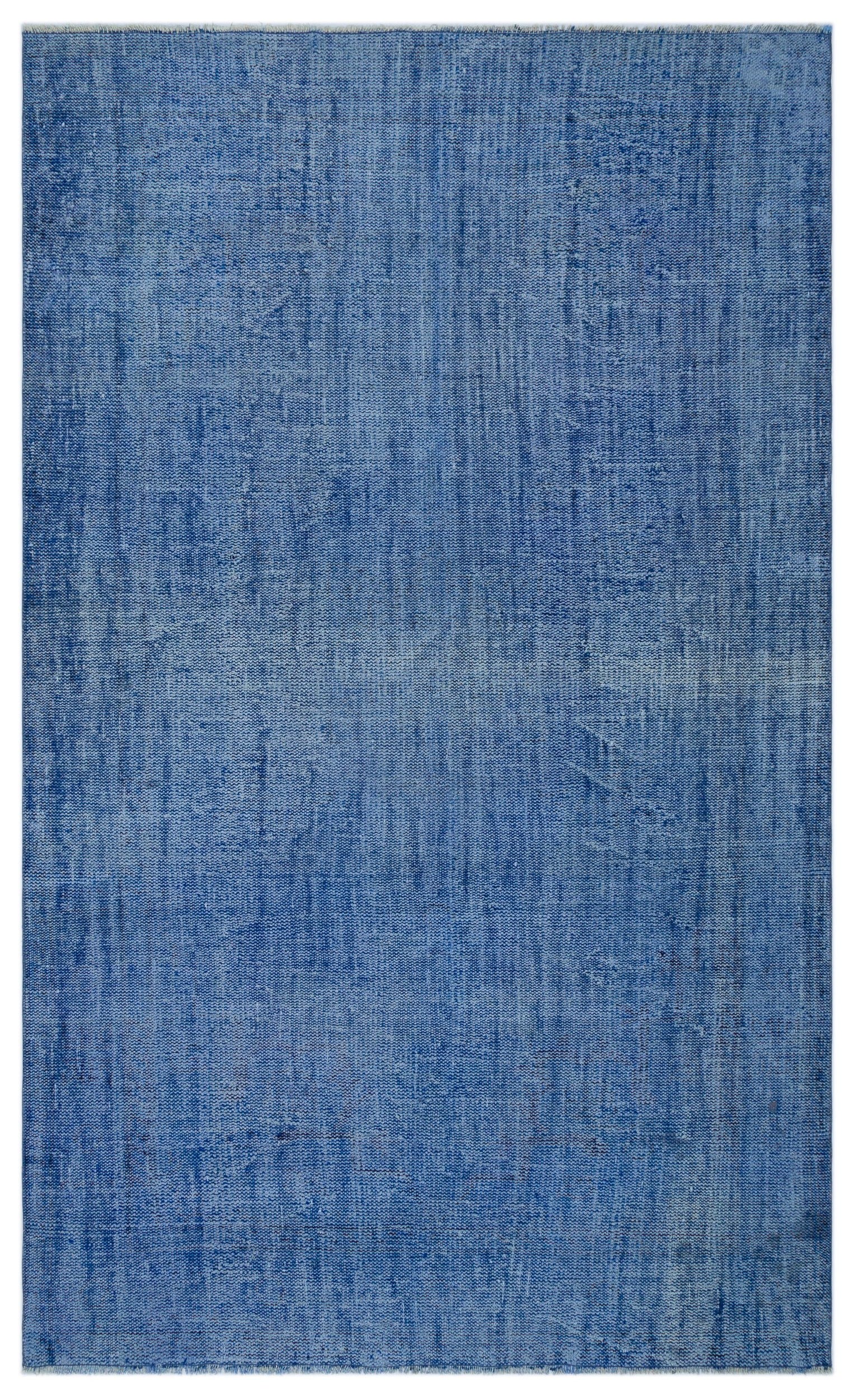 Blue Over Dyed Vintage Rug 5'9'' x 9'8'' ft 175 x 294 cm