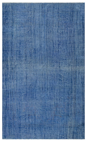 Blue Over Dyed Vintage Rug 5'9'' x 9'8'' ft 175 x 294 cm