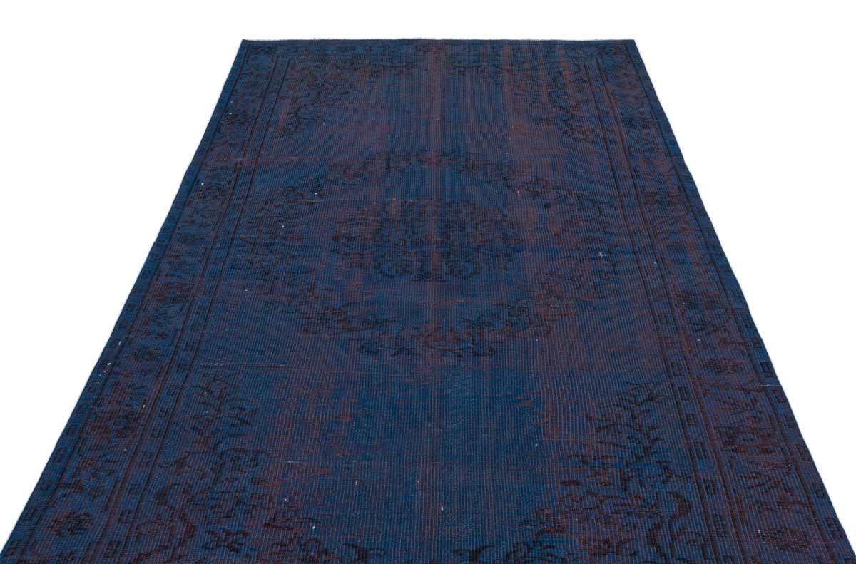 Blue Over Dyed Vintage Rug 5&#39;1&#39;&#39; x 8&#39;6&#39;&#39; ft 156 x 260 cm