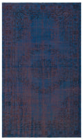 Blue Over Dyed Vintage Rug 5'1'' x 8'6'' ft 156 x 260 cm