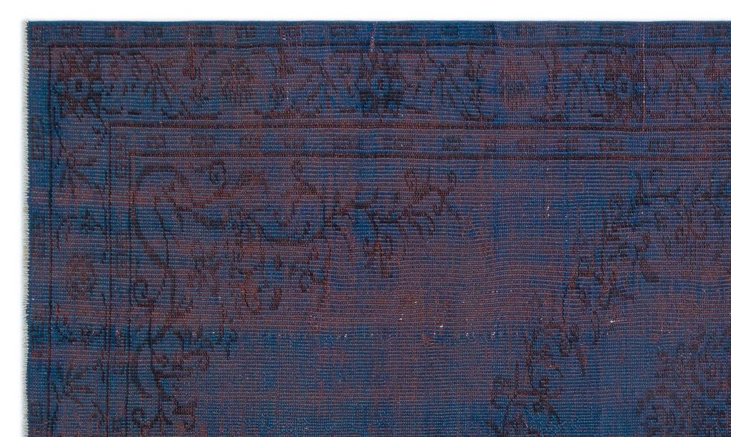 Blue Over Dyed Vintage Rug 5'1'' x 8'6'' ft 156 x 260 cm