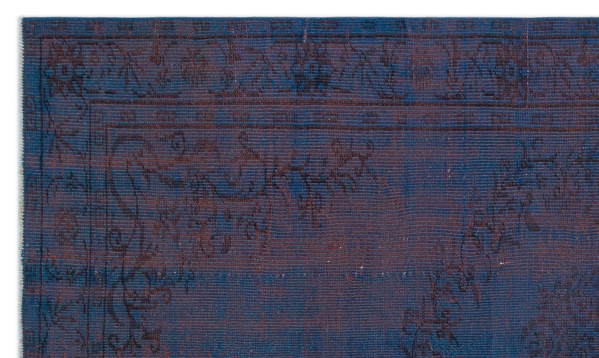 Blue Over Dyed Vintage Rug 5&#39;1&#39;&#39; x 8&#39;6&#39;&#39; ft 156 x 260 cm