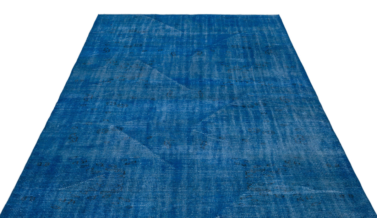 Blue Over Dyed Vintage Rug 5&#39;11&#39;&#39; x 9&#39;5&#39;&#39; ft 180 x 287 cm