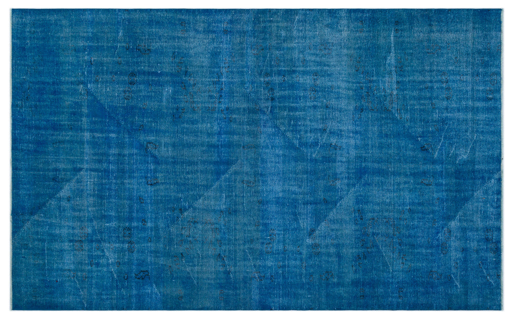 Blue Over Dyed Vintage Rug 5'11'' x 9'5'' ft 180 x 287 cm