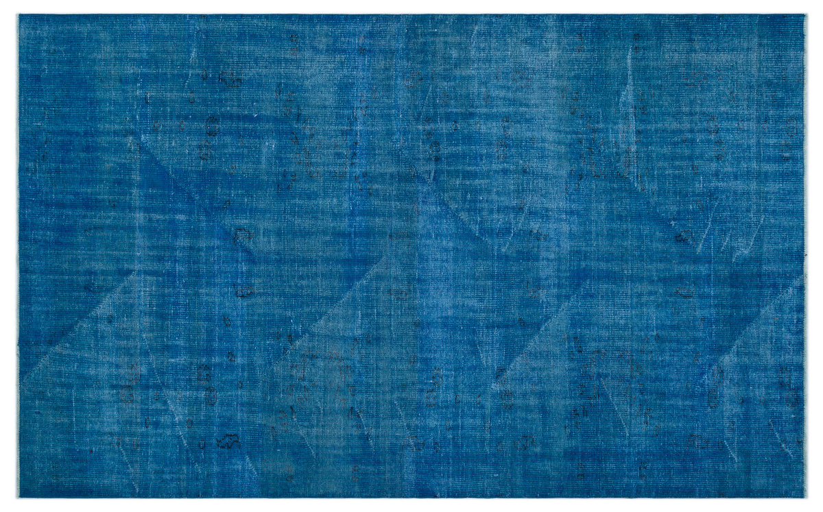 Blue Over Dyed Vintage Rug 5&#39;11&#39;&#39; x 9&#39;5&#39;&#39; ft 180 x 287 cm