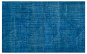 Blue Over Dyed Vintage Rug 5'11'' x 9'5'' ft 180 x 287 cm