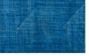 Blue Over Dyed Vintage Rug 5'11'' x 9'5'' ft 180 x 287 cm