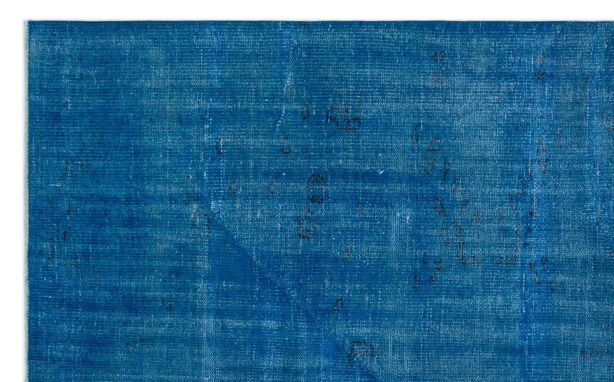 Blue Over Dyed Vintage Rug 5&#39;11&#39;&#39; x 9&#39;5&#39;&#39; ft 180 x 287 cm