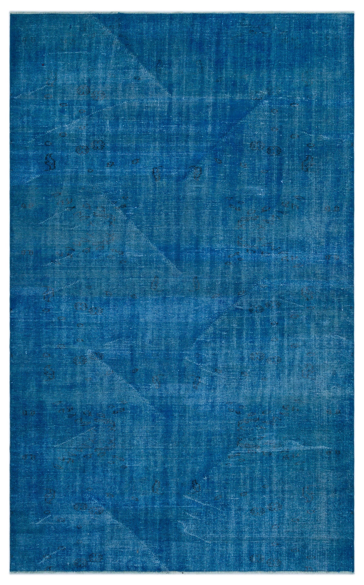 Blue Over Dyed Vintage Rug 5&#39;11&#39;&#39; x 9&#39;5&#39;&#39; ft 180 x 287 cm
