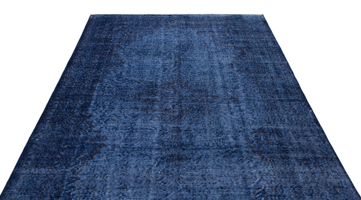 Blue Over Dyed Vintage Rug 6&#39;0&#39;&#39; x 9&#39;7&#39;&#39; ft 184 x 292 cm