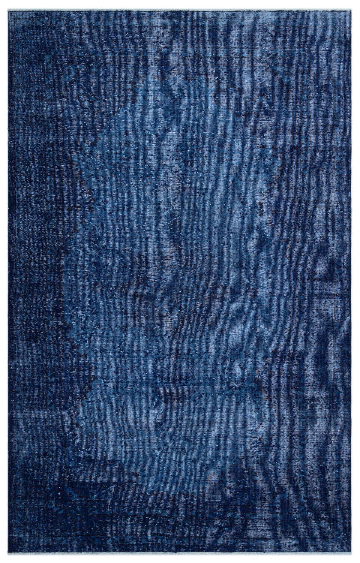 Blue Over Dyed Vintage Rug 6&#39;0&#39;&#39; x 9&#39;7&#39;&#39; ft 184 x 292 cm