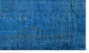 Blue Over Dyed Vintage Rug 5'5'' x 8'12'' ft 166 x 274 cm